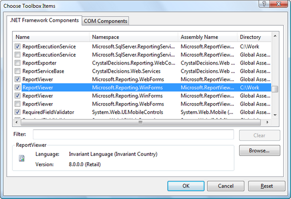 Microsoft report viewer winforms 11.0.0.0